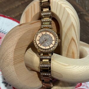 Fossil Women's Rose Gold (tone) Watch with Sparkling Accents